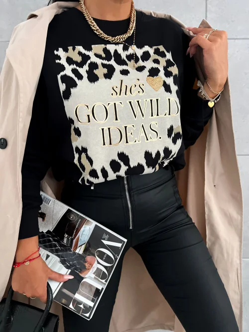 BLUZA DAMSKA "SHE'S GOT WILD IDEAS" BEŻ